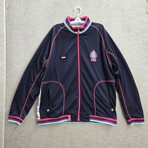 VINTAGE LRG Men Jacket 4XL Blue Logo Embroidery Floral Track Mac Miller READ